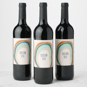 Étiquette Pour Bouteilles De Vin Design personnalisé Soft Swirl Art
