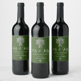 Étiquette Pour Bouteilles De Vin Deux couleurs classiques