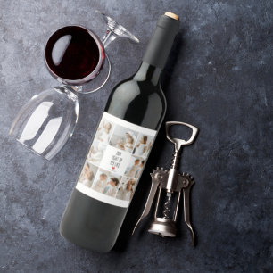 Étiquette Pour Bouteilles De Vin Deux photos   Happy Valentines Day  