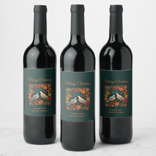 Étiquette Pour Bouteilles De Vin Deux tourterelles