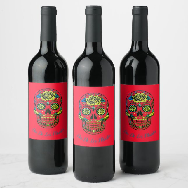 Étiquette Pour Bouteilles De Vin Dia De Los Muertos (Bouteilles)