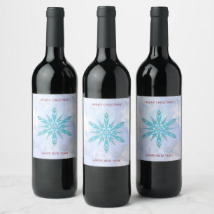 Étiquette Pour Bouteilles De Vin Diamants et flocon de neige