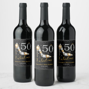 Étiquette Pour Bouteilles De Vin Diamond Parties scintillant Cinquante et fabuleux 