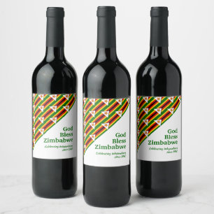 Étiquette Pour Bouteilles De Vin DIEU BÉNÉFICIE ZIMBABWE Personnalisable