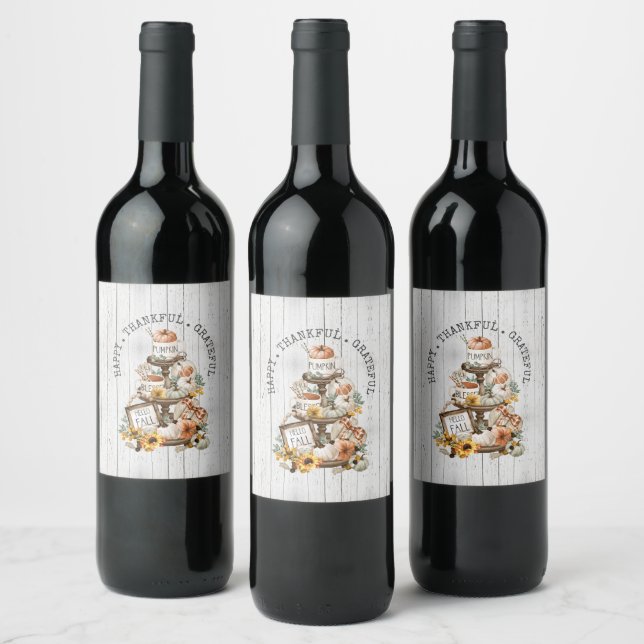 Étiquette Pour Bouteilles De Vin Dîner d'amitié Automne (Bouteilles)