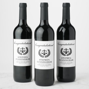Étiquette Pour Bouteilles De Vin Diplôme de droit moderne personnalisé