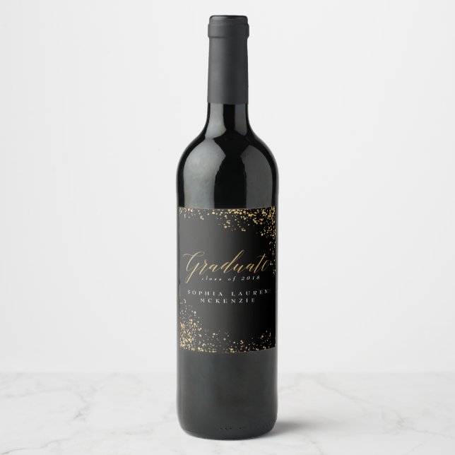 ÉTIQUETTE POUR BOUTEILLES DE VIN DIPLÔMÉ ÉLÉGANT ET MODERNE (Devant)