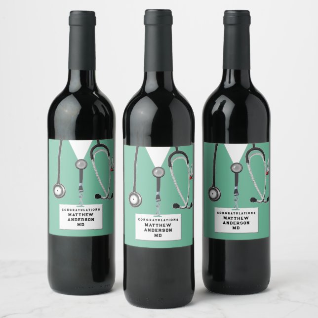 Étiquette Pour Bouteilles De Vin Diplôme Médicale (Bouteilles)