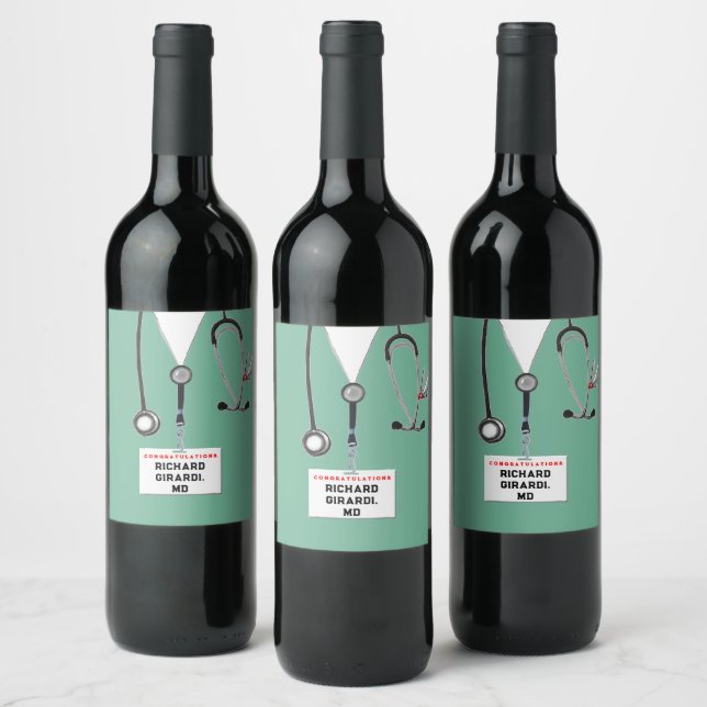 Étiquette Pour Bouteilles De Vin Diplôme Médicale (Bouteilles)