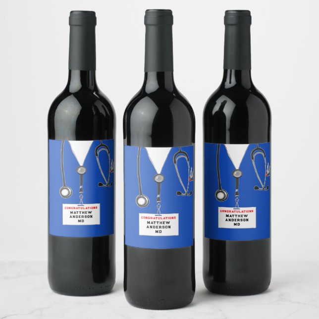 Étiquette Pour Bouteilles De Vin Diplôme Médicale (Bouteilles)