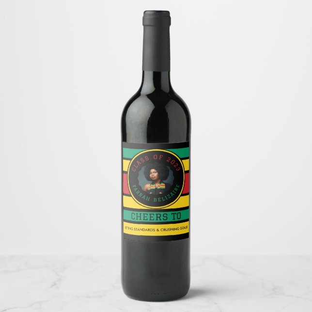 Étiquette Pour Bouteilles De Vin Diplôme photo panafricain (Devant)