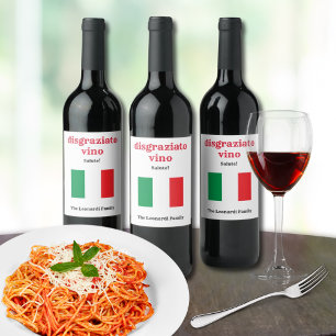 Étiquette Pour Bouteilles De Vin Disgraziato Vino Entièrement Customisé