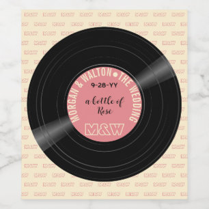 Étiquette Pour Bouteilles De Vin Disque Vinyle Bouteille de Rosé Monogramme Personn