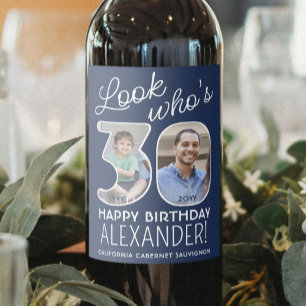 Étiquette Pour Bouteilles De Vin do-it-yourself couleurs ・ Regardez qui est 30 Anni