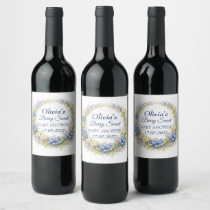 Étiquette Pour Bouteilles De Vin Douce Baby Shower Bébé Fille Garçon Myrtille