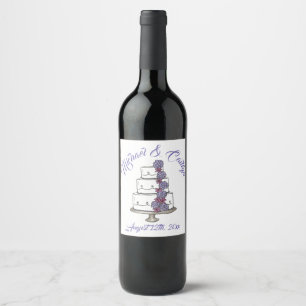 Étiquette Pour Bouteilles De Vin Douche à Fiançailles à Mariage fleuri personnalisé