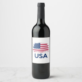 Étiquette Pour Bouteilles De Vin Drapeau américain