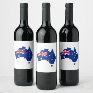 Étiquette Pour Bouteilles De Vin Drapeau australien