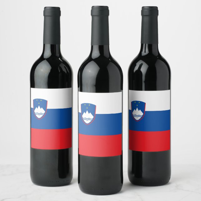 Étiquette Pour Bouteilles De Vin Drapeau de la Slovénie (Bouteilles)