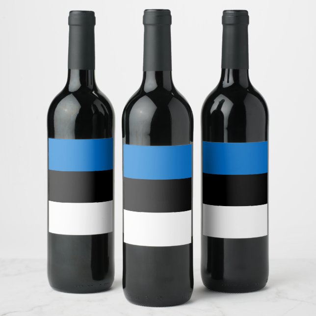 Étiquette Pour Bouteilles De Vin Drapeau de l'Estonie (Bouteilles)