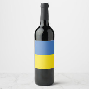 Étiquette Pour Bouteilles De Vin Drapeau de l'Ukraine, Ukrainien Слава Україні Slav