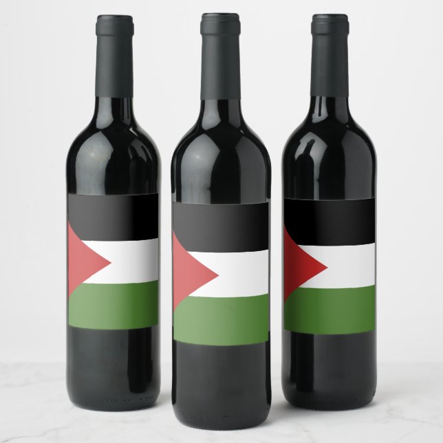 Étiquette Pour Bouteilles De Vin Drapeau de Palestine (Bouteilles)