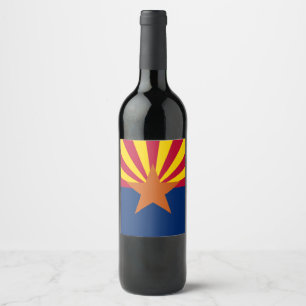 Étiquette Pour Bouteilles De Vin Drapeau d'État de l'Arizona