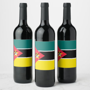 Étiquette Pour Bouteilles De Vin Drapeau du Mozambique