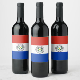 Étiquette Pour Bouteilles De Vin Drapeau du Paraguay