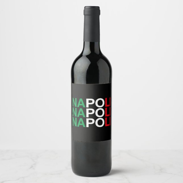 Étiquette Pour Bouteilles De Vin Drapeau italien NAPOLI (Devant)
