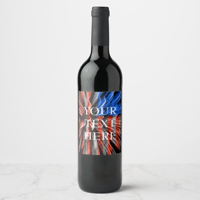 Étiquette Pour Bouteilles De Vin Drapeau patriotique des États-Unis (Devant)