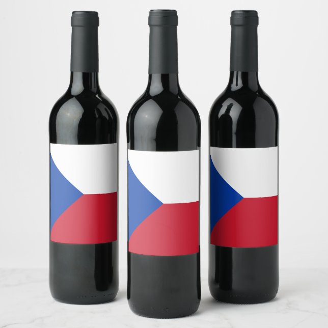 Étiquette Pour Bouteilles De Vin Drapeau République tchèque (Bouteilles)