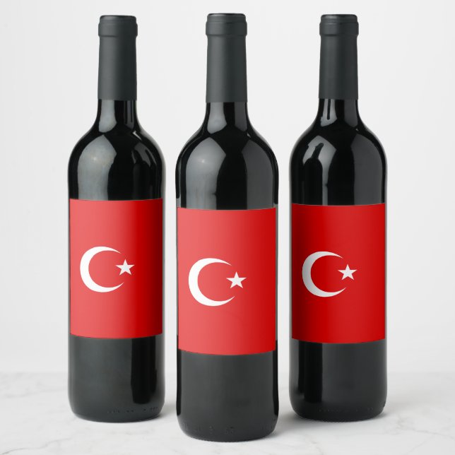 Étiquette Pour Bouteilles De Vin Drapeau turc (Bouteilles)