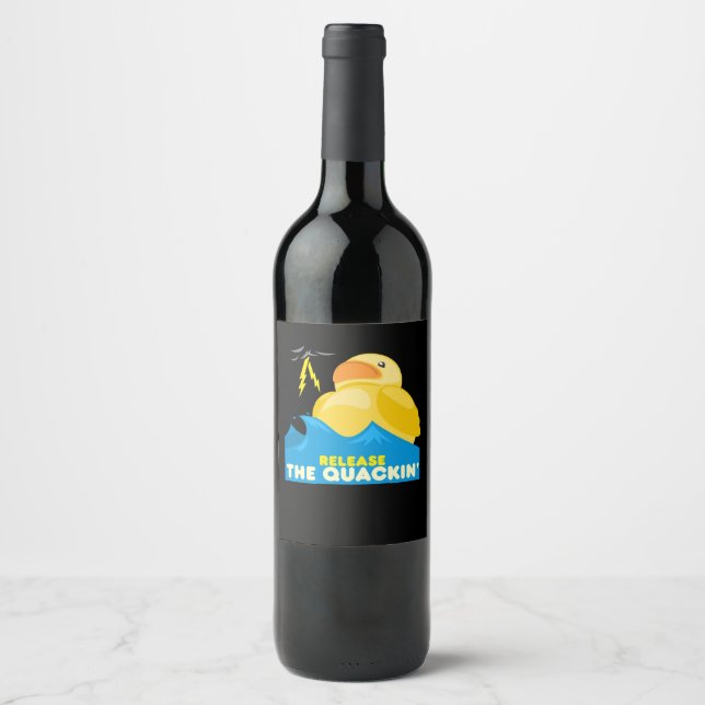 Étiquette Pour Bouteilles De Vin Drôle Canard (Devant)