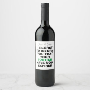 Étiquette Pour Bouteilles De Vin Drôle Jalon cadeau d'anniversaire, 50e