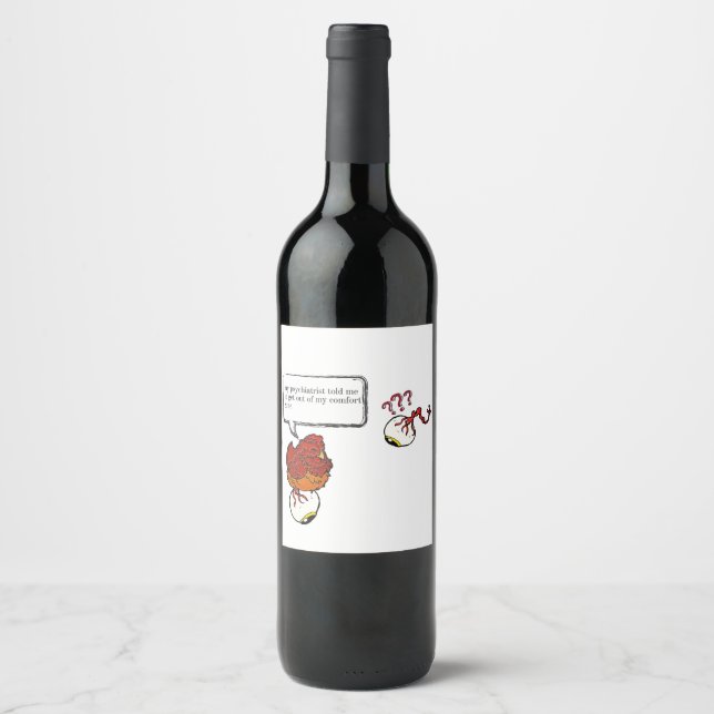 Étiquette Pour Bouteilles De Vin Drôle psychiatre (Devant)