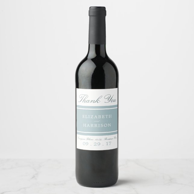 Étiquette Pour Bouteilles De Vin Duck Egg Bleu Mariage moderne (Devant)
