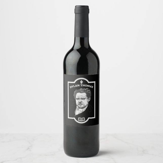 Étiquette Pour Bouteilles De Vin Dylan Thomas Welsh Poet (Devant)