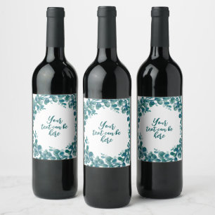 Étiquette Pour Bouteilles De Vin Eau-couleur eucalyptus verdure