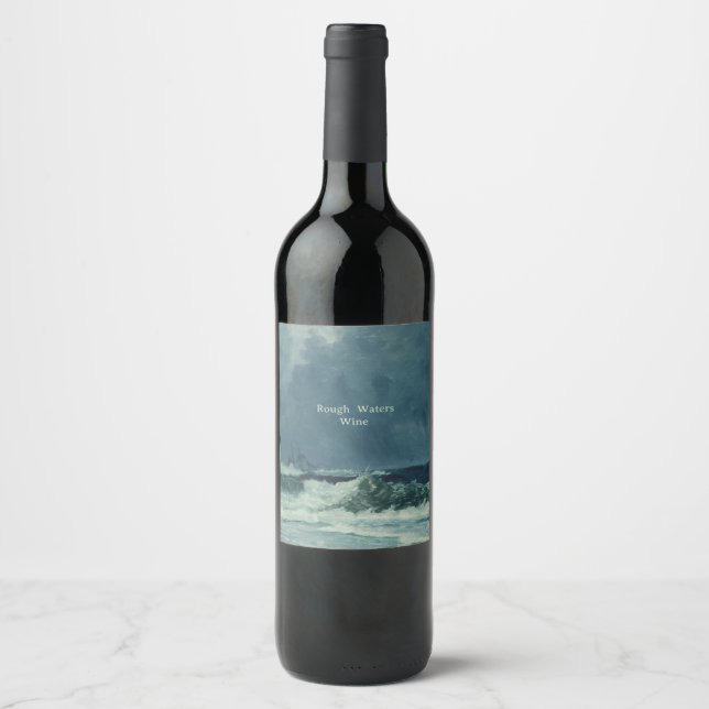 Étiquette Pour Bouteilles De Vin Eaux Brutes Nautiques (Devant)
