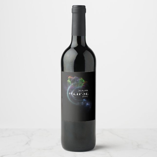 Étiquette Pour Bouteilles De Vin Éclipse solaire 2017 (Devant)