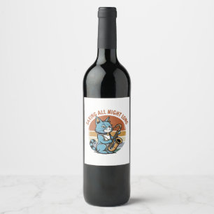 Étiquette Pour Bouteilles De Vin Économiser toute la nuit - Pour les joueurs de sax