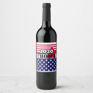 Étiquette Pour Bouteilles De Vin Élection américaine, 2020, élection, personnalisée