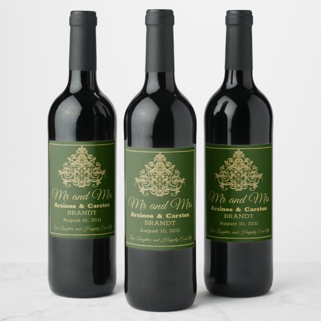 Étiquette Pour Bouteilles De Vin Élégance dorée (Bouteilles)
