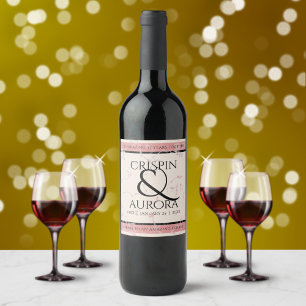 Étiquette Pour Bouteilles De Vin Élégant 37e Anniversaire de Mariage en Albâtre