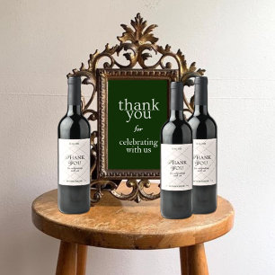 Étiquette Pour Bouteilles De Vin Elégant Blush Vintage Wedding Favor Merci