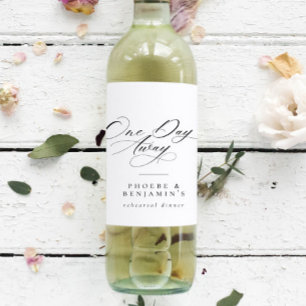 Étiquette Pour Bouteilles De Vin Élégant Dîner De Répétition D'Un Jour Personnalisé