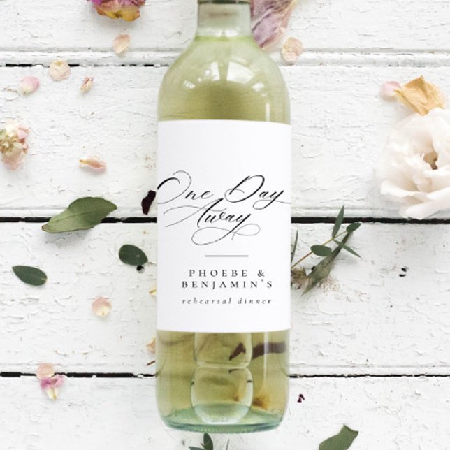 Étiquette Pour Bouteilles De Vin Élégant Dîner De Répétition D'Un Jour Personnalisé (Créateur téléchargé)