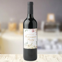 Élégant Floral Fête de Retraite Écriture Dorée