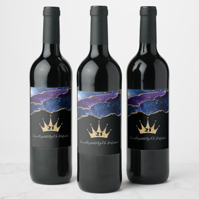 Étiquette Pour Bouteilles De Vin Elégant Funny 21e anniversaire (Bouteilles)
